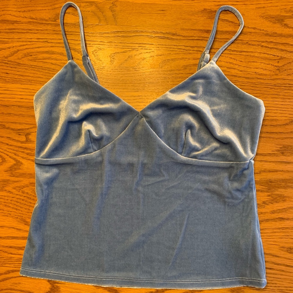 Light blue velvet camisole